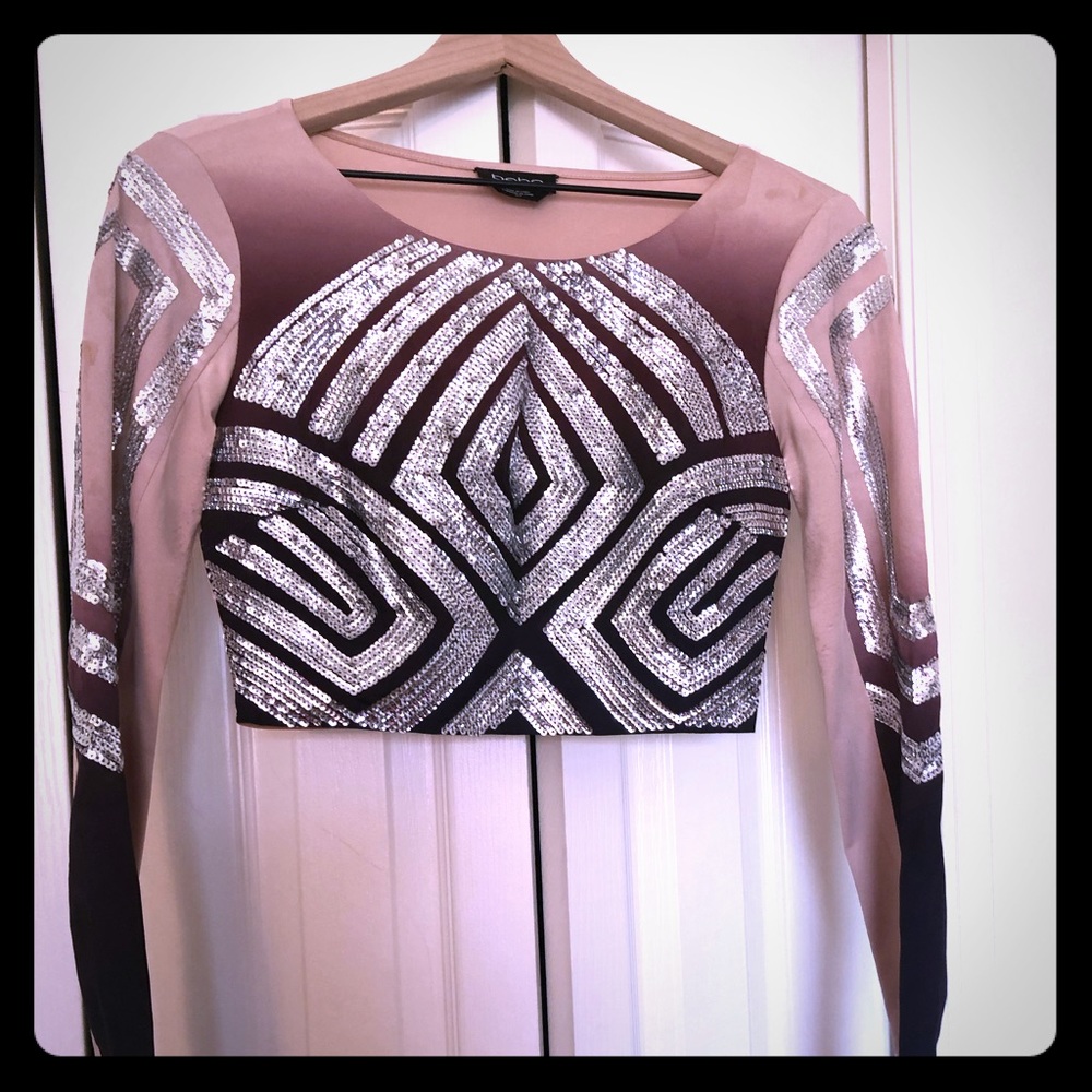 Bebe Sequin Crop Top